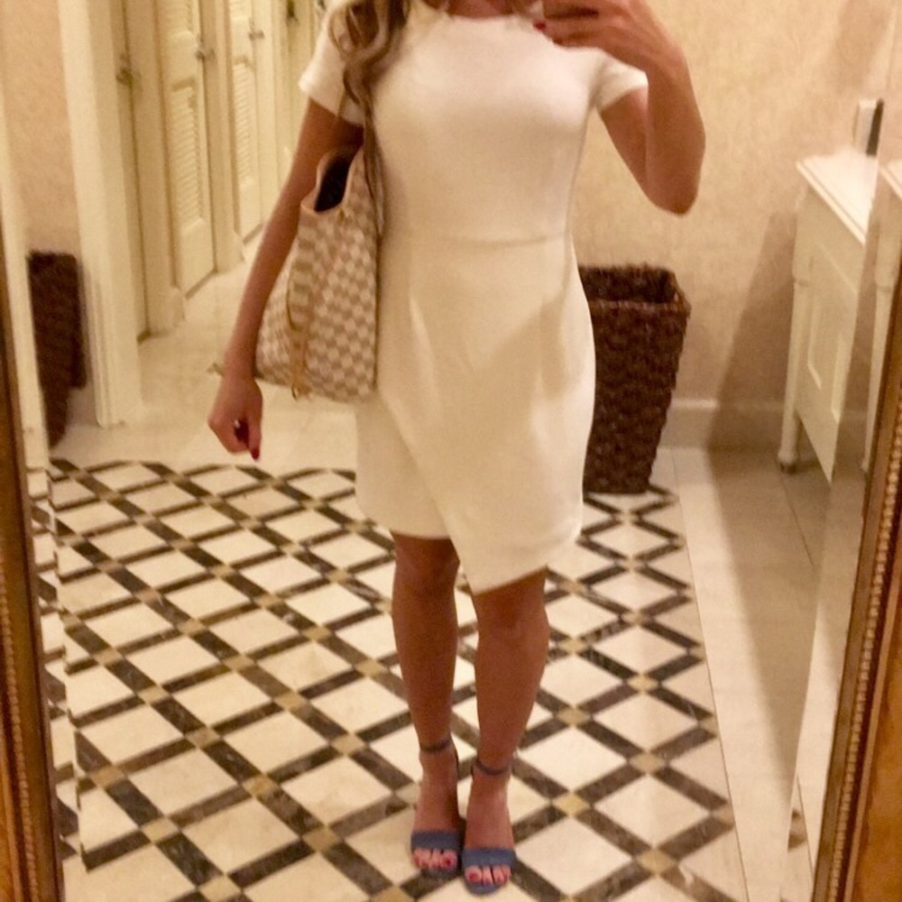 Aqua size medium cream faux suede dress